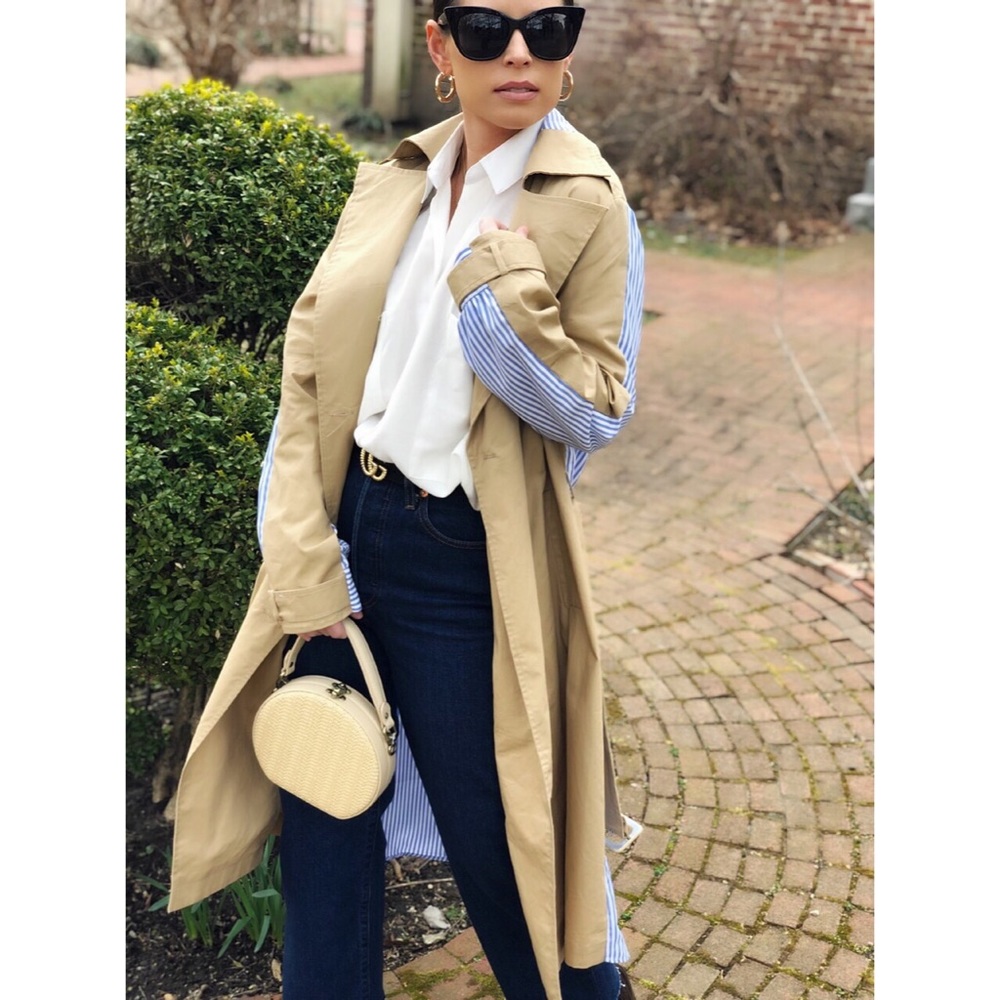 🆕Heritage Double Breasted Reworked Trench Coat - Picture 4 of 8